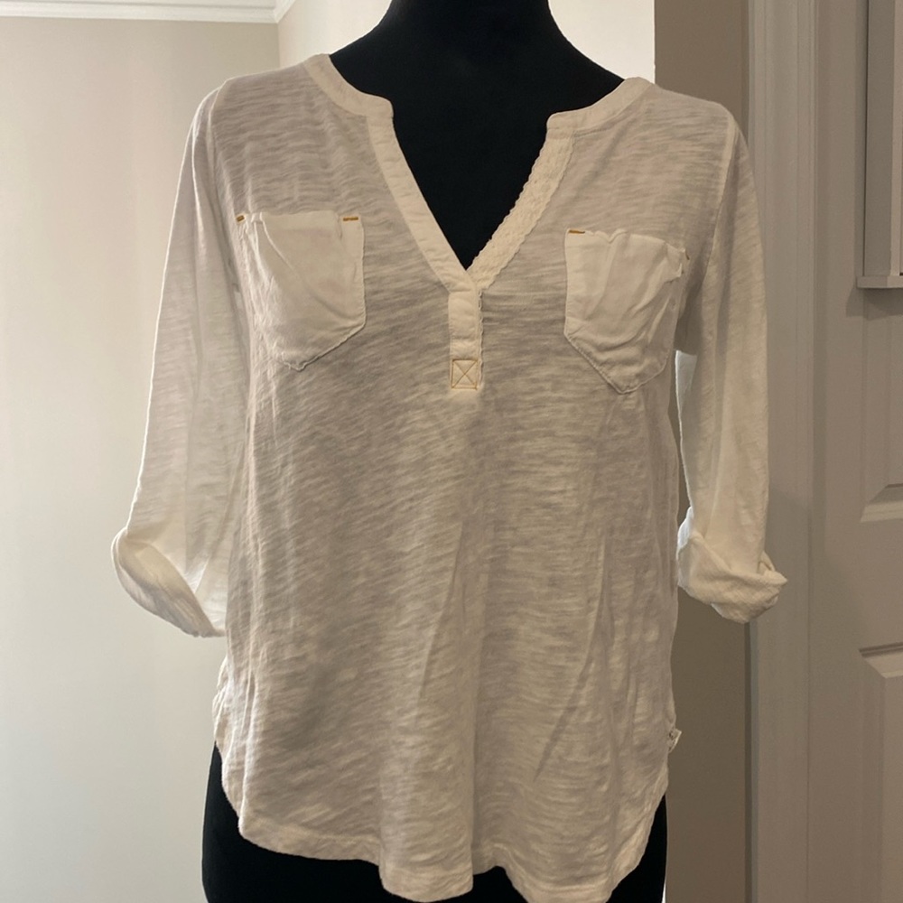 Anthropologie Postmark Henley lace Trim